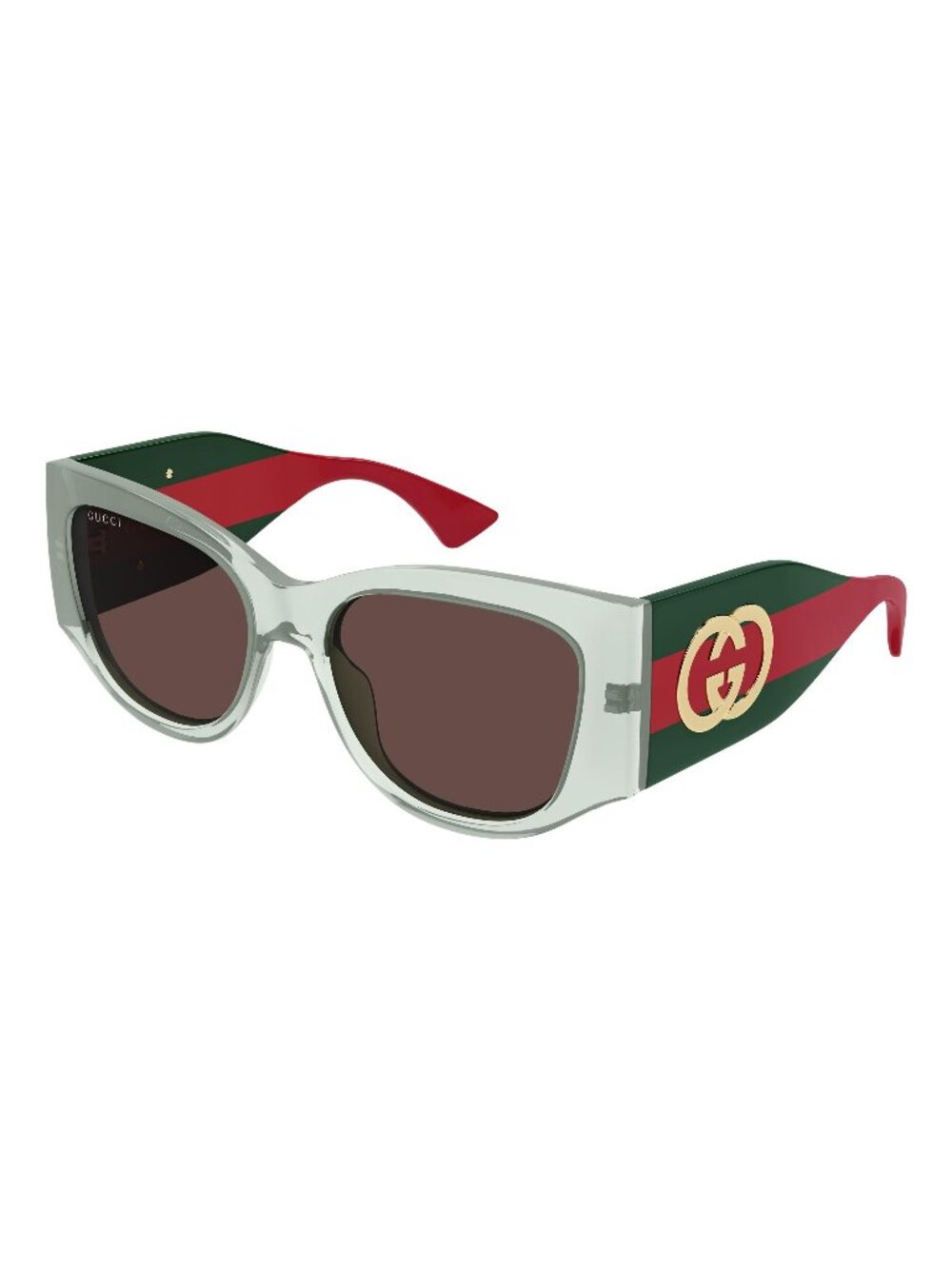 New Gucci Women's Sunglasses Green Purple Lens Acetate Frame GG2115S 003 55